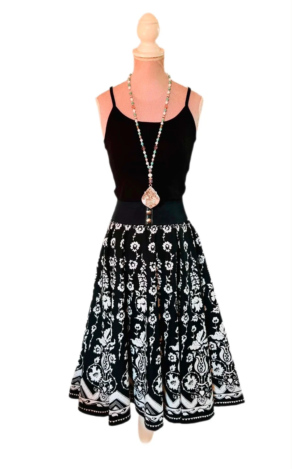 🖤🌿Vintage 2000s katoenen dansende rok barok bohemien folk chic Full circle rok 36/38🌿🖤 – photo 7